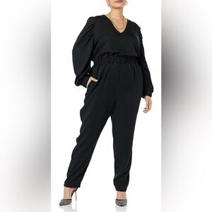 TEREA Women's Brooklyn Pleated Power Shoulder Jumpsuit5